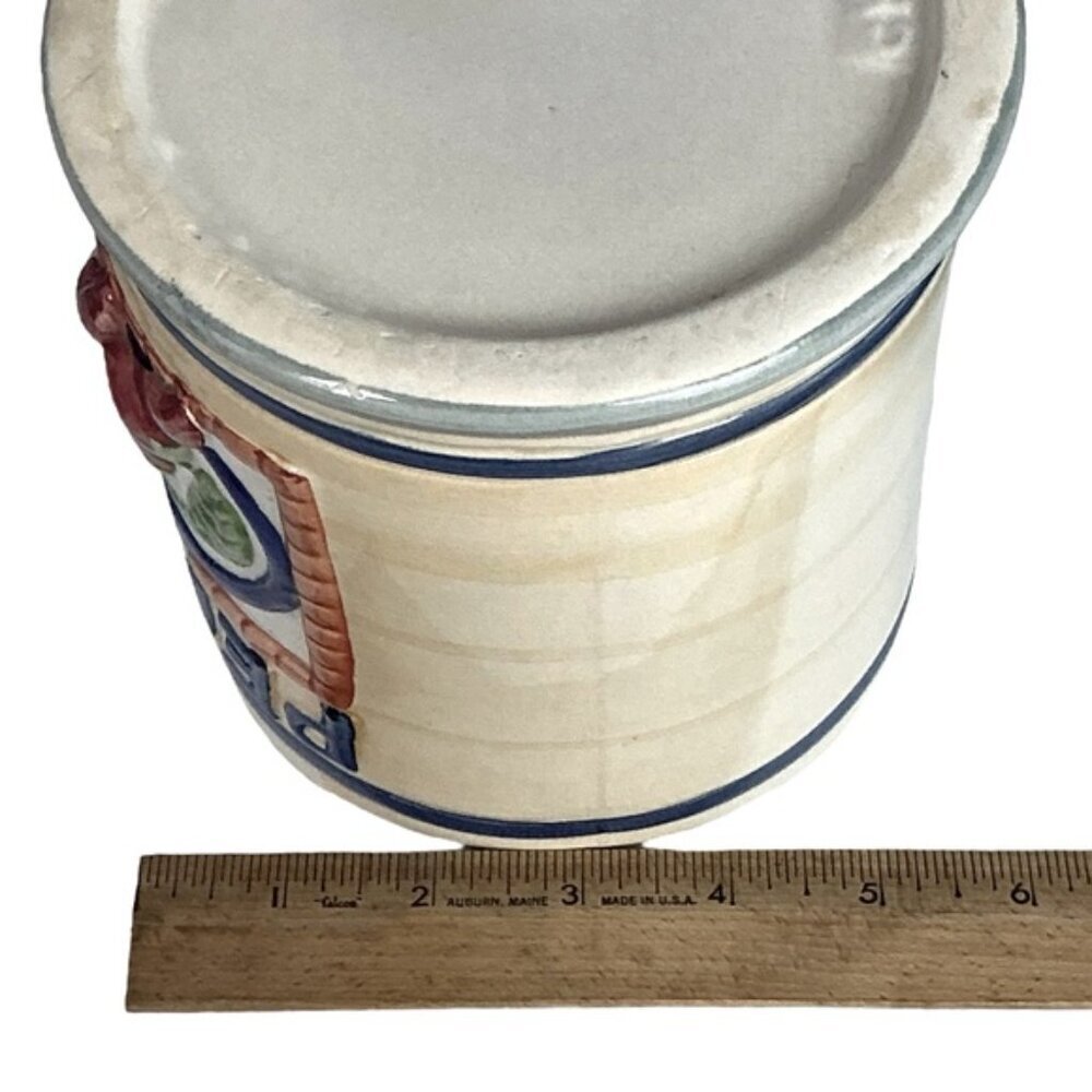 Vintage Pepper Canister Farmhouse Stoneware with Lid Multicolor 4 Cup 7 1/2” H - Picture 4 of 16